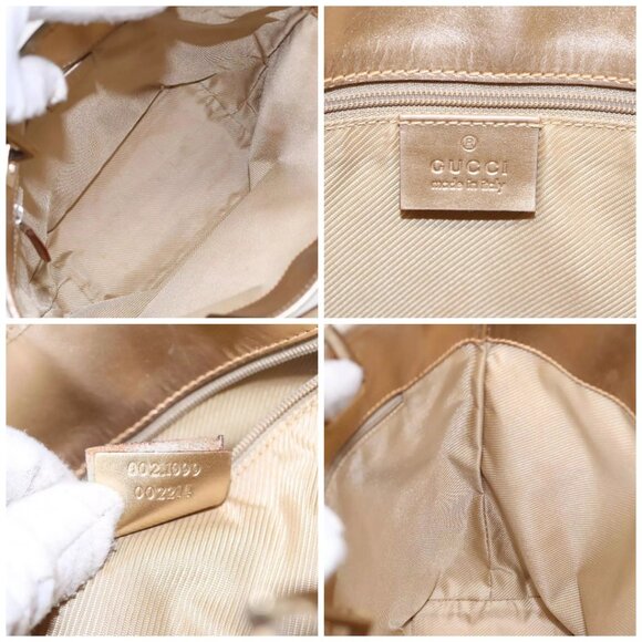 GUCCI GG Canvas Tote Bag Light Blue Gold 002 1099 Auth 90172 - Picture 15 of 16